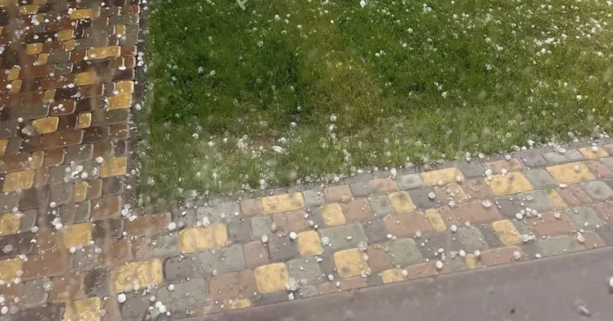 Деякі райони Києва та області засипало градом і мокрим снігом